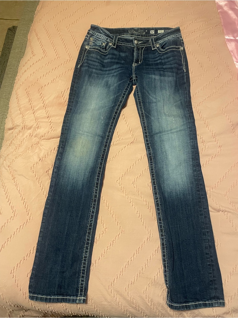 Miss Me Dark Blue Women's Straight-Leg Jeans A size 30